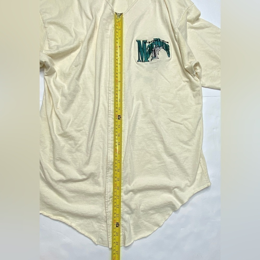 Florida Marlins baseball THE GAME men’s jersey white Button-down XL Extra LARGE - Picture 7 of 13